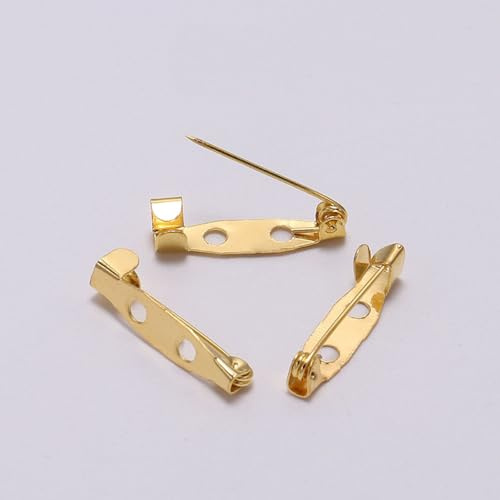 Wambere 50 Stück Sicherheitsnadeln Broschennadeln,25mm Länge Sicherheit Pins Bunte Sicherheitsnadeln Nähzubehör für Kunsthandwerk Nähen Kleidung Kunst,Gold