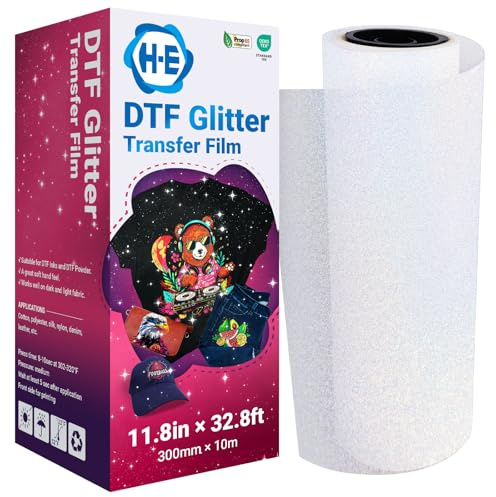 US Stock DTF Glitzerfolie, 30 cm x 10 m, DTF Transferfolie, DTF Glitzerfolie, Kaltschälen, DTF Transfer-Glitzerfolie, Rolle für DTF-Sublimationsdruck, DIY
