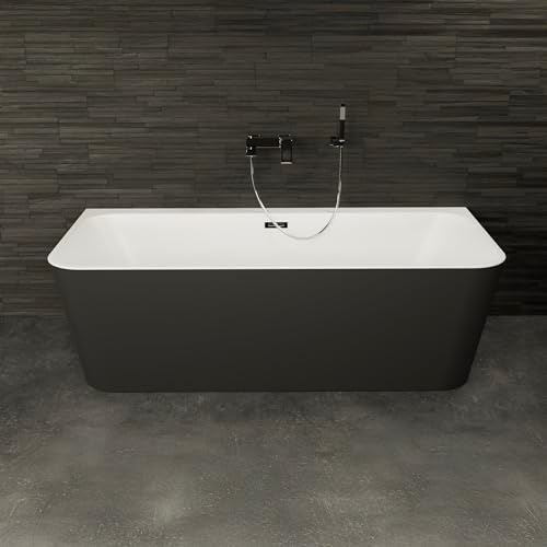 Baignoire Ilot Mint 180 noire 180 x81 x57 cm, by SPALINA