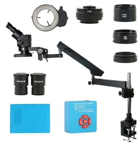 Mikroskop-Zubehör-Kit 3,5X45X Simul-brenn Trinokular Stereo Mikroskop 4K 2k 55MP HDMI USB Video Kamera Gelenkarm säule Klemme Telefon Reparatur kit Mikroskopische Objektträger (Size : 55MP 2K 4K HDMI