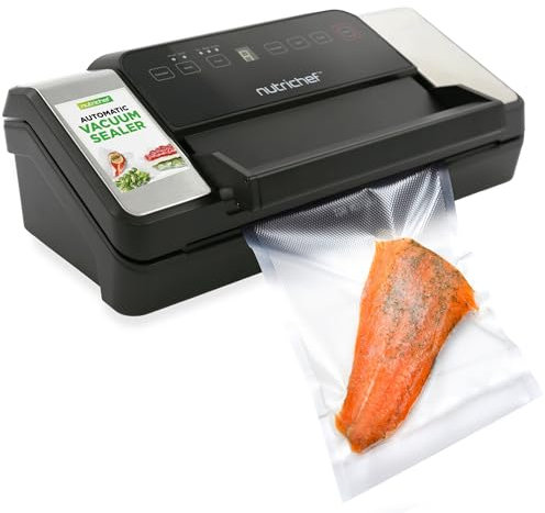 Automatic Food Vacuum Sealer with Dual Sealing Function, Electric Air Sealing System for Dry, Liquid and Wet Food, Preserves the Freshness of Fruits, Vegetables and