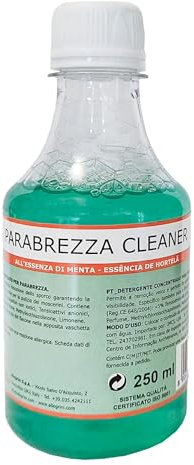 Allegrini Parabrezza Cleaner Liquido Lavavetri Auto Detergente per Tergicristalli Concentrato Elimina Sporco Insetti e Moscerini Migliora la Visibiltà e Rilascia Un Fresco Profumo di Menta 250 ml