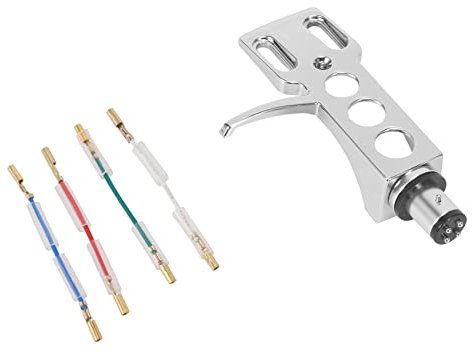 Janasiba Universal LP Plattenspieler Phono Drehscheibe Kopfschale 4-Pin Aluminium Legierung mit OFC Leadwires für Platten Spieler mit Direktantrieb