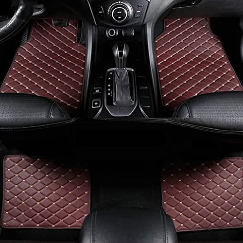 Auto FußMatten für VW Tiguan 2017-2024 LHD, Nach Maß Leder Auto Fussmatten, Wasserfest Antirutsch Allwetterschutz Auto Teppich, Vorne und Hinten Automatten Set,E Coffee
