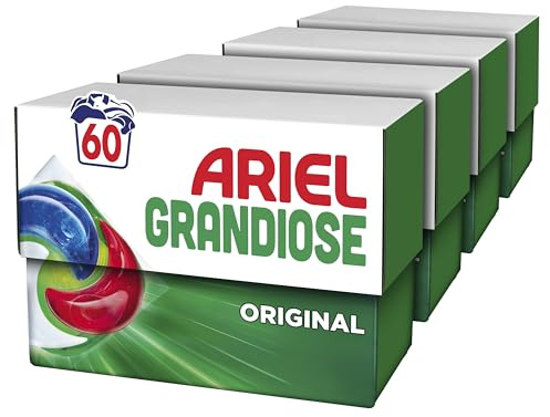 Ariel PODS Grandiose Lessive en capsule Original x60 | 60 lavages (4X15). Idéal Pour Les Lessives Mixtes. Dissolution Rapide Même à Froid. Fabriqué en France