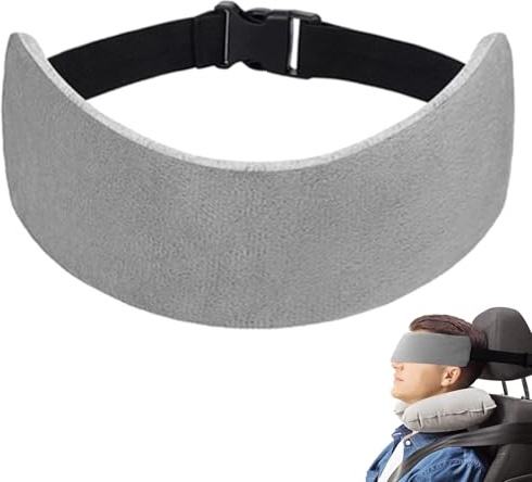 CPRNQY Coussin de voyage en avion, sangle de tête pour dormir, oreiller de voyage, sangle de soutien de la tête d'avion, pour dormir et se reposer dans les voitures, bus, camions et trains (gris)