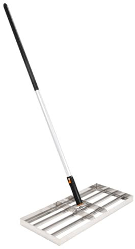 Heavy Duty Lawn Levelling Rake - Stainless Steel Lawn Leveler With 100cm x 35cm Ground Plate, 1.6m Adjustable Long Handle - Grass Leveller Lawn Tool for Grass, Golf Field And Garden. 4.75kg