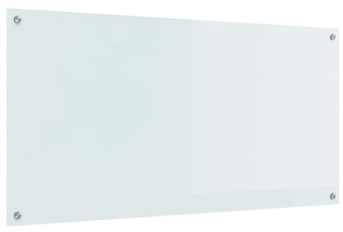 vidaXL Küchenrückwand Weiß 120 x 60 cm Gehärtetes Glas | Die glänzende weiße Oberfläche gibt einen modernen Look, Die kompakte Größe passt perfekt in kleine Räume,