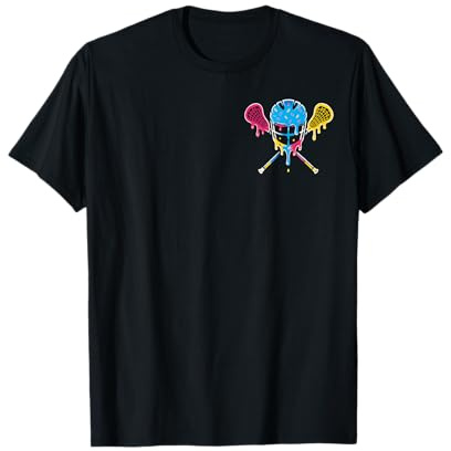 Lacrosse Ice Cream Drip Lax Boys Helmet Stick Youth Pocket T-Shirt
