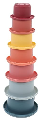 UPKOCH 7 Stück Silikon Stapelspielzeug für Babys Farbige Stapelbecher für Badewanne und Spiel Fördert Hand Auge Koordination und Soziale Fähigkeiten