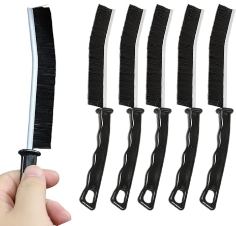 Jukeoiu Juego de 5 Piezas para Limpieza de rieles de Puerta, Mango ergonómico Largo, cerdas sólidas, para frigorífico, Horno, Fregadero, bañera, ventilación