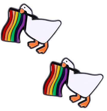 YOGAZEN 2 Stück Pride Pins, Emaille-Anstecker für Kleidung, Rucksack, LGBTQ+ Accessoires, Rainbow Friends Accessoires, Ente-Pins, Geschenkidee für Pride Month (Regenbogen)