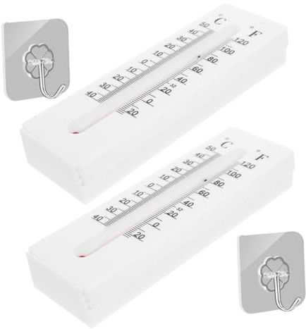 TOGEVAL 2 piezas Caja para Llaves Oculta con Termómetro Realista Resistente al Exterior Montaje Pared Almacenamiento Seguro y Decorativo para Guardar Llaves Casa
