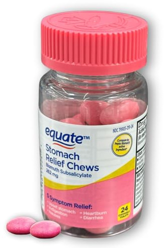 FUSION SHOP STORE Smart choices, meaningful life! Bismuth subsalicylate- Stomach Relief Chews Tablets- 24 Ct (Pack of 1)