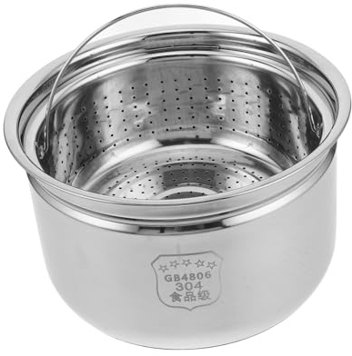 TOYANDONA Cuve Intérieure En Acier Inoxydable 4l Pour Autocuiseur Électrique Avec Panier Vapeur Séparateur Sucre, Cuisson Saine, Compatible Cuiseur à Riz, Préparation Vapeur Et Cuisson Riz Fluide