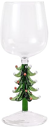 Maxtonser Copa de vino de árbol de Navidad, copa de vino, elegante, copa de vino, copa de vino, decoración vintage, regalos de ambiente festivo