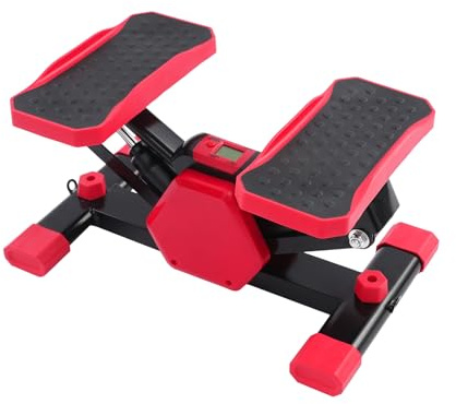 2 in 1 Twister Stepper mit Power Ropes Mini Stepper Fitness LCD Display, V-förmige Trittstruktur 38° Bewegungswinkel, Hometrainer Widerstand für Zuhause, Ministepper (Elektroversion Stil)