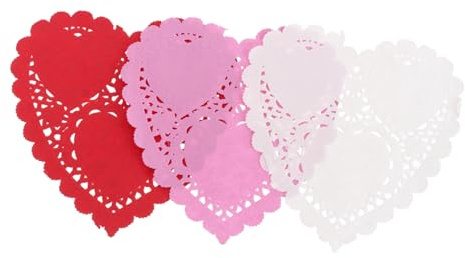 WATIIFUFU Blatt als Dekorative Kuchenpapier Unterlage 300 Herzdeckchen aus Papier für Valentinstag und Selbstgemacht Basteln Geeignet für Partys und Heimdekoration