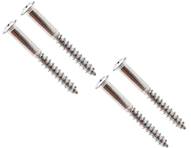 Healeved 4 Stück Gitarren Halsplatten Schrauben Metall Gitarren Halsschrauben für E Gitarre und Bass Ersatz Gitarrenhals Verbindungsplatte Schrauben Langlebige Halsschrauben für