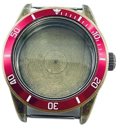 NLNKDTDPAK 39 mm passform for NH34 NH35 NH36 Passar for ETA 2824 PT5000 klockfodral Vattentät retro kupolformad safirkristall(Red Bezel A1,NH35 NH36)