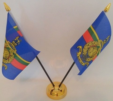 Royal Marines 2 Flag Desktop Table Centrepiece Flag Flags With Gold Base Ideal For Party Conferences Office Display