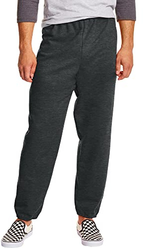Hanes EcoSmart mjukisbyxor för män, Träkol ljung – 1-pack, XXL