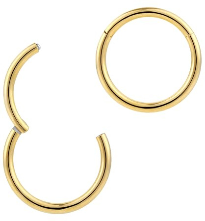(7mm) Titan 1,2 mm Segment Nasenring Hoop Knorpelohrring Septum Clicker Ring Klappbarer Lippenring Conch Daith Helix Rook Tragus Lobe Snug Piercing Schmuck 2 Stck