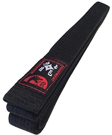 Budodrake Schwarzgurt 4 cm breit, Karate Judo Taekwondo Aikido schwarzer Gürtel (280)