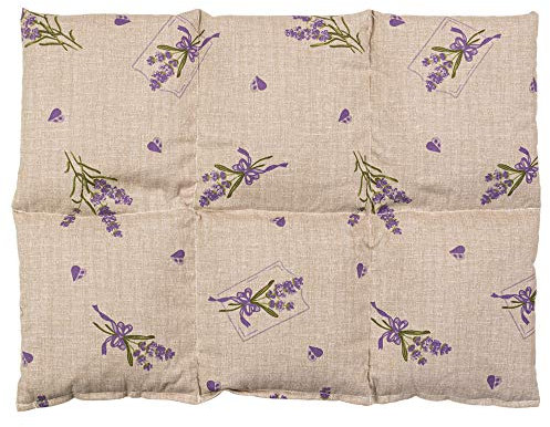 Bio-Dinkelkissen groß 40x30cm 6-Kammer - Landhausstil-Romantik - Wärmekissen Dinkel Körnerkissen für Mikrowelle und Backofen - Dinkel-Kissen 30x40 - Landhausstil-Romantik