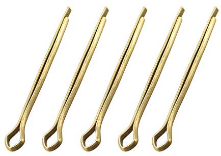 sourcing map 5Stk.Geteilter Splint 2mm x30mm(5/64 Zollx 1 3/16 Zoll) Befestigungsclip Golden