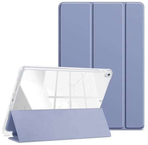 VAGHVEO Funda para iPad Air 3 2019/iPad Pro 10.5 2017 Cover con Soporte para Lápices, Flexible TPU Translúcido Parte Trasera Cubierta, Gris Morado