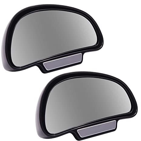 2PCS Blind Spot Mirror for Cars,Biqing Universal 360 Degree Adjustable Auxiliary Mirror Wide-Angle Blind Spot Side Rear View Mirror Right + Left