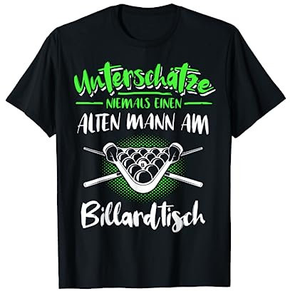 Billard Geschenk Männer Billardkugel 8 Achterball Snooker T-Shirt