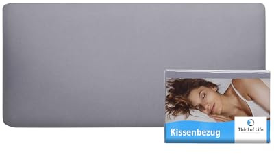Kissenbezug 40 x 80 Grau, Premium Mako-Baumwolle Kopfkissen-Bezug - Double Jersey, Kissenhülle für 40x80 Kissen, Pillow case für Seitenschläferkissen & Nackenkissen, Polsterbezug Oeko-Tex zertifiziert