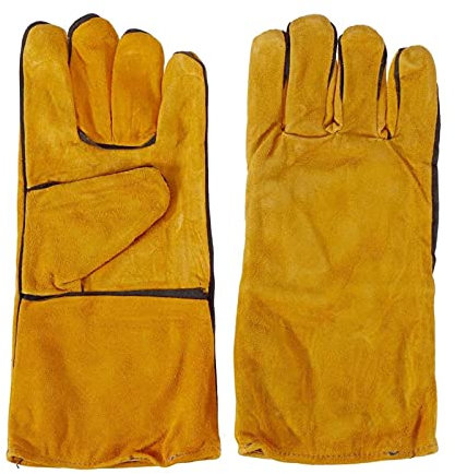 Guantes de trabajo 1 Pioja de hombres Mujeres Pesado Jardinería Guantes de soldador Guantes de seguridad anti-calor de cuero no resbaladizo Guantes de seguridad 14 '' Guantes protectores ( Color : B )