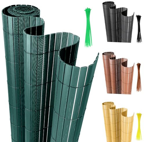 SWANEW Canisse en PVC Brise Vue, Intimité Paravent de Jardin, Piscines, Balcon e Terrasse, Décorative Palissade en PVC Résistant aux UV, Coupe-Vent, Résistant aux intempéries, Vert (160 x 600 cm)