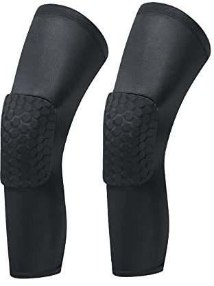 LARDROK Breathable Basketball Knee pads Protective Hex Honeycomb Compression Kneepad Protective Sport Knee Brace Leg Sleeves Volleyball Rodilleras Long