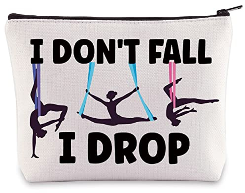BWWKTOP Aerialist Kosmetiktasche Make-up-Tasche Aerial Yoga Geschenke I Don't Fall I Drop Aerial Dancer Make-up Reißverschluss Tasche Aerial Silk Gifts, I Don't Fall, Tasche