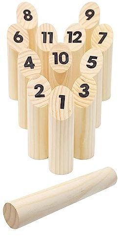 Fenteer Wood Yard-Spiel, Wurfspiel, Kegelspiel, Streuwurfspiel, Zahlenblock-Spielzeugset für drinnen und draußen, Picknick, Strand, Spielplatz, Erwachsene und
