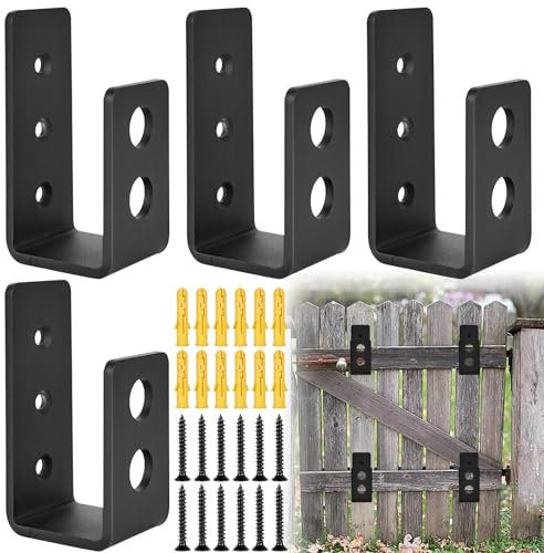 Molbory 4 Stück U Winkel Halterung Edelstahl, Tür Barricade Klammern Stahl U Sicherheitstürschloss U Profil Stahl für verstärkte Türschlösser, Halterungen mit Schraube, 40 mm Innenbreite