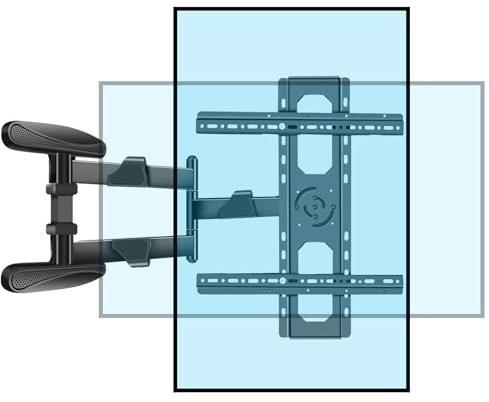 TV Wandhalterung Schwenkbar 40-80 Zoll Fernseher, mit 90° Hoch-Quer-Drehung | 820mm Extra Langem Arm, Bildschirme bis zu 50kg, 2-stufige Einhängehaken, Universelle TV MAX VESA 600x500mm, Schwenk Neigbare
