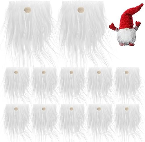 ifundom Wichtel 12 Stück Zwergenbärte Zum Basteln Aus Kunstfellstoff Handgefertigte Zwergenbärte Holzkugeln Für Weihnachtsfeier Zwergen-Bastelarbeiten Stoffe Zum Nähen Meterware