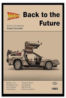 RePaLy Poster Zurück in die Zukunft, 1 Leinwand-Poster, Schlafzimmer-Dekor, Sportlandschaft, Büro, Raumdekoration, Geschenk, ungerahmt, 20 x 30 cm