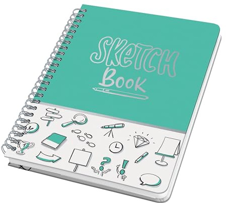 SIGEL JN698 Spiralblock A5 dotted Sketch Book Bullet Journal Jolie, dickes 120 g Papier, Hardcover, 120 Seiten, mint, vegan, aus nachhaltigem Papier