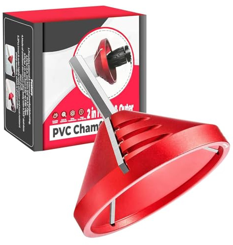 Utensile per Sbavare PVC, 2 in 1 Interno Esterno CPVC ABS PP PE Utensili Idraulici per Smussatura Tubi, Utensile per Smussatura Tubi in Acciaio Rapido a 3 Lame per Diametro
