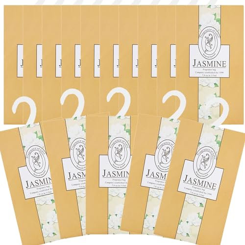 15pcs Duftsachet, Schrankdeo Natürlichen Geruch Sachet, Wäscheduft Schrank Duftsäckchen Kleiderschrank Dufterfrischer, Duftbeutel Kleiderschrank Duft Hanging Beutel, Schrankduft Frische (15jasmine)