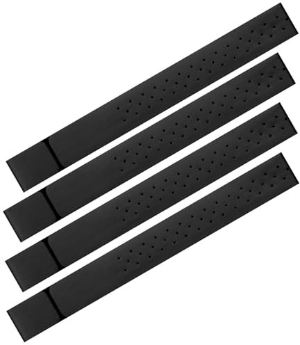 Oudain 4 bandas de repuesto para monitor de frecuencia cardíaca, correa suave para el brazo, correa ajustable Theory Fitness (negro, 0.8 x 14.2 pulgadas)