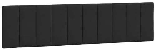 HETFTJN Bettrückwände Wandkissen Wandpolster Headboard for Bed - Kopfteil-Kissen Schwarz 200 cm Samt für Herbergen Bett Gästezimmer Jugendzimmer
