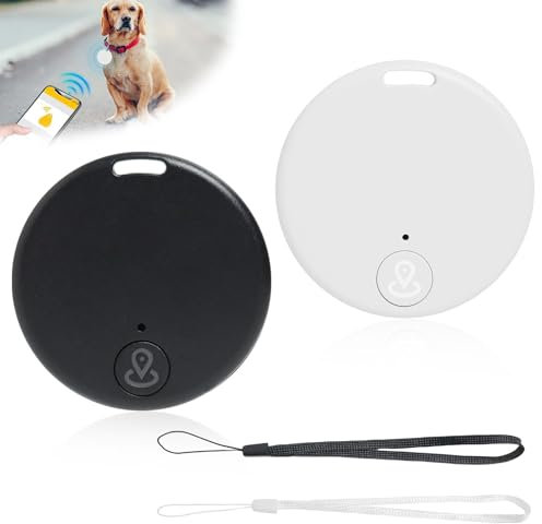 2 Pezzi Localizzatore Chiavi,Smart Tag Android, Localizzatore Trova Oggetti Bluetooth, Portachiavi GPS con App, per Trovare Portafoglio/Telefono/Chiave, Compatibile con iOS e Android