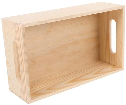 HOMSFOU Massivholz Schreibtischbox Holzkiste Für Werkzeug-aufbewahrung Mehrzweck-kleinteile-Organizer Holz-aufbewahrungsbox Mit Griffen